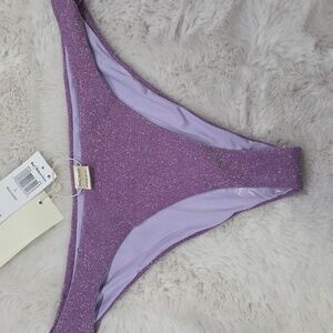 NWT Baobab Maple Womens Metallic Nylon Purple Perse‎ Swim Bikini Bottoms L